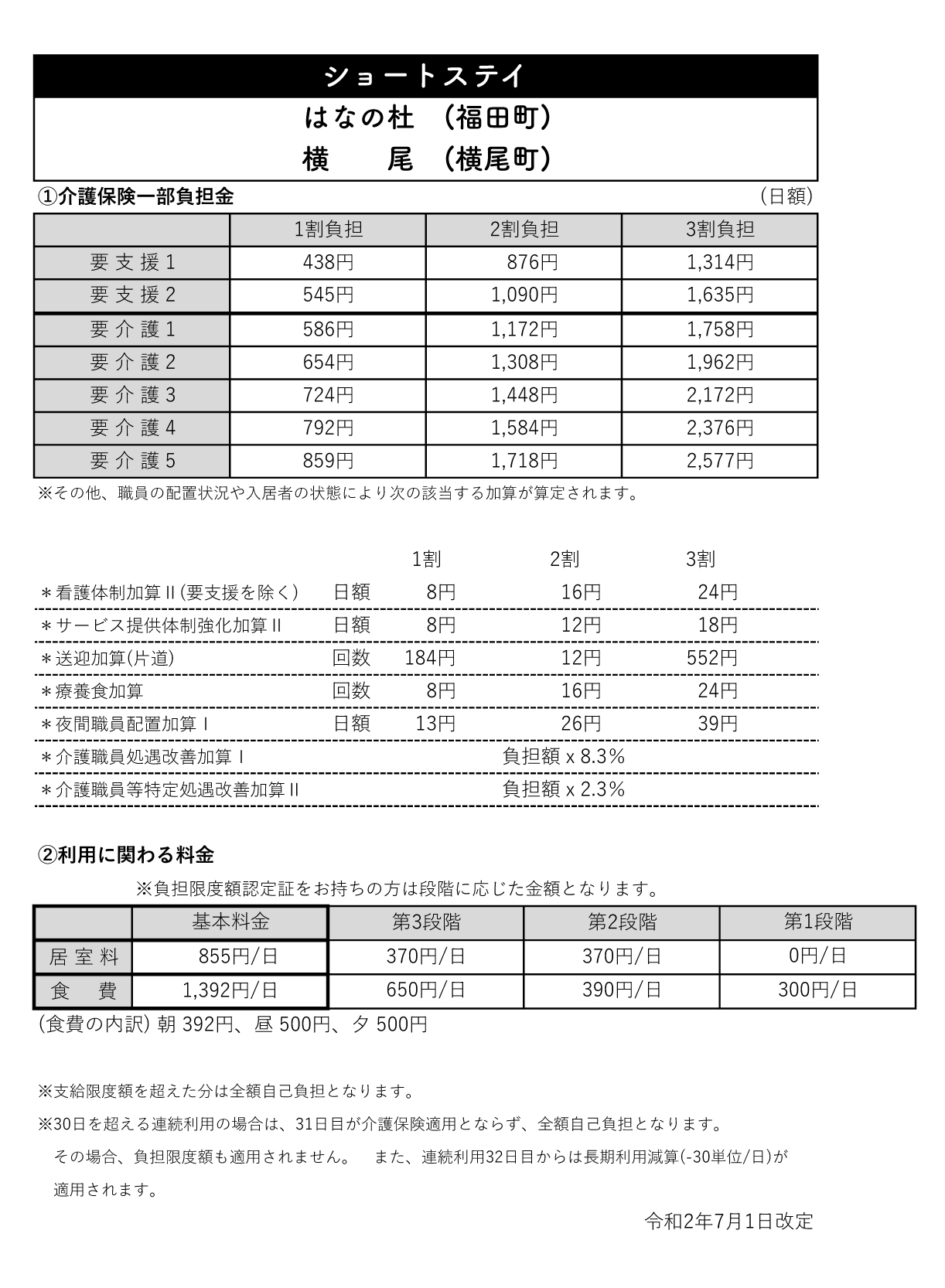 料金表