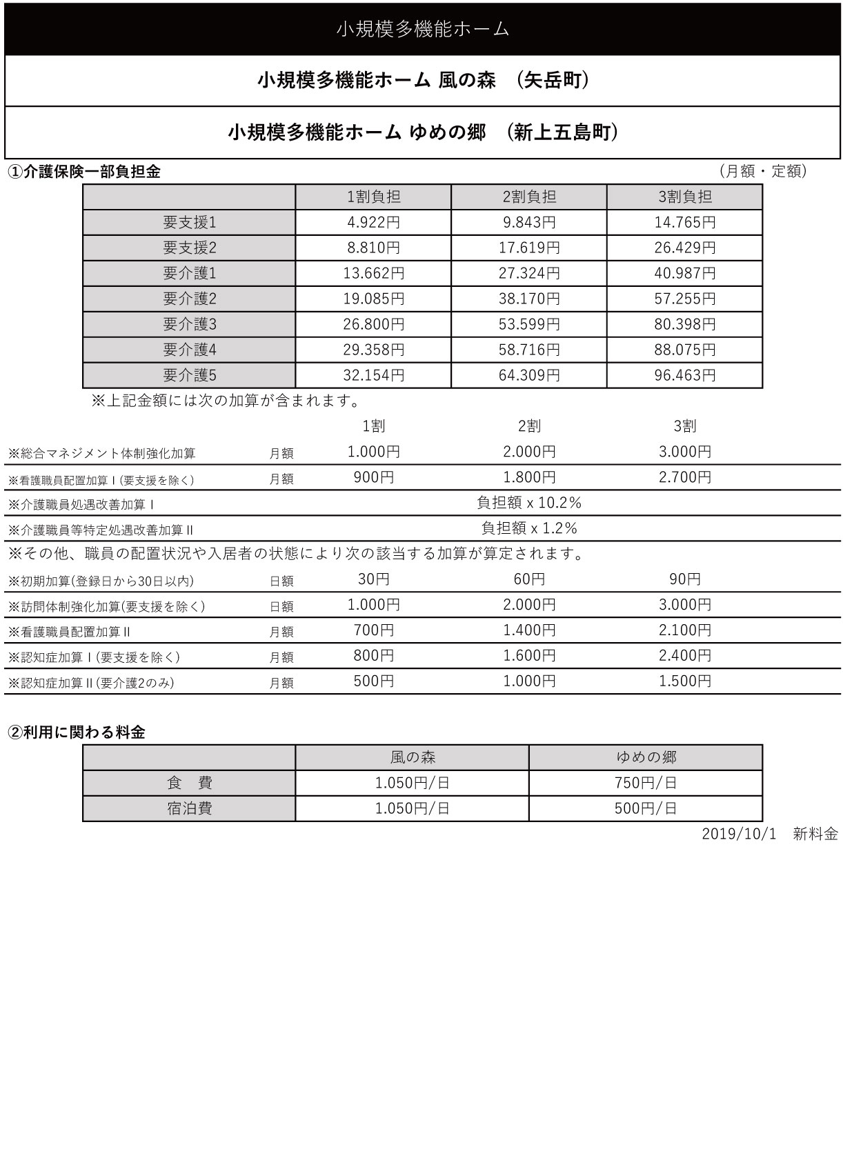 料金表