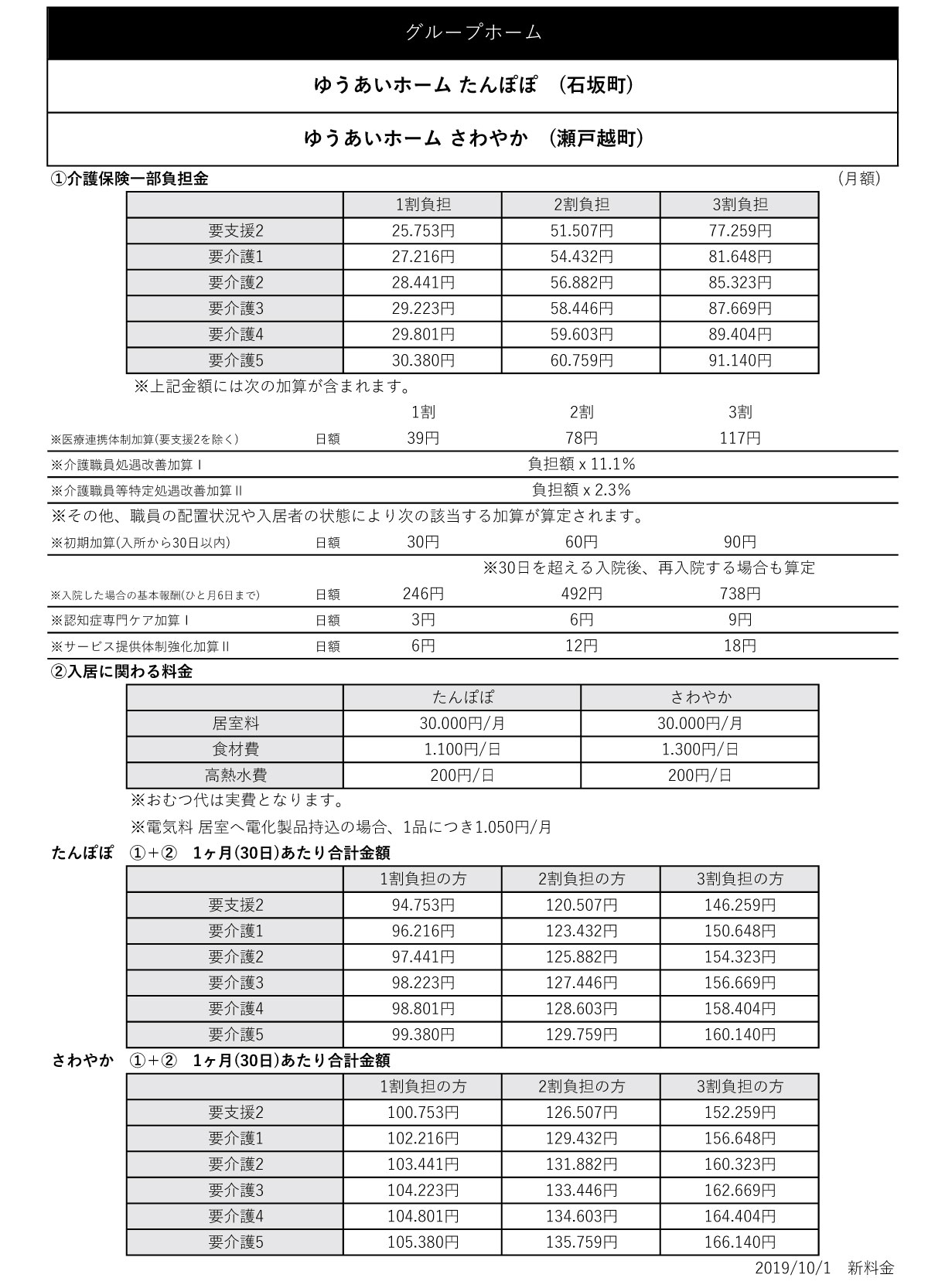 料金表